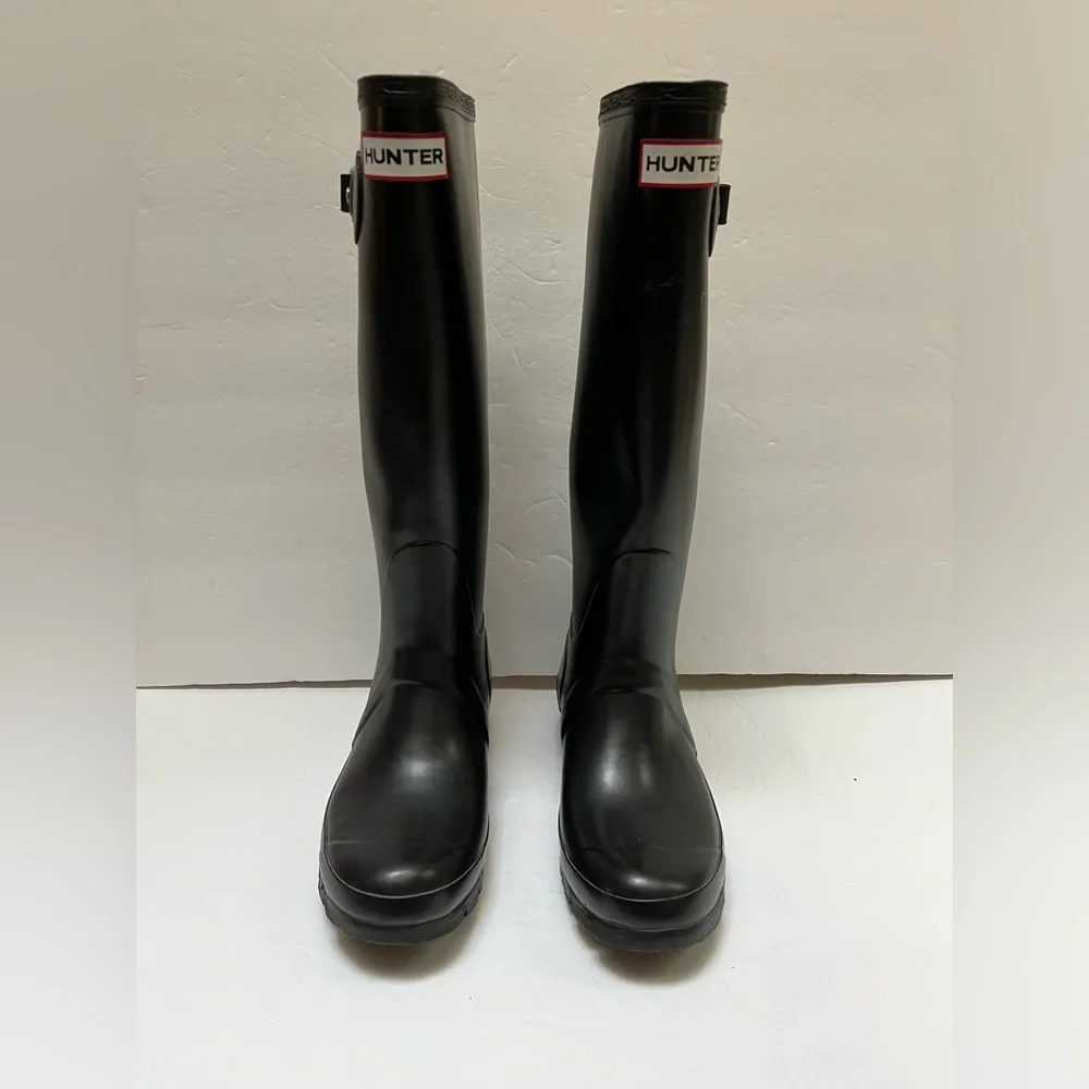 Hunter Original Tall Rain Boots Black Matte Women's 6 Men's 5 EU37 W23499